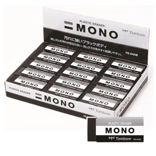 トンボ鉛筆 消しゴム MONO ブラック 30個 PE04 (55 x 23mm) PE-04AB-30P