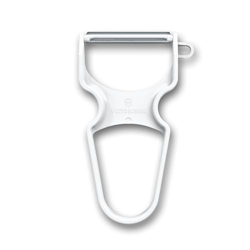 VICTORINOX(ビクトリノックス) ピーラー 食洗機対応 芽取り付きの皮むき器 ストレート ホワイト 柔らかい果物の皮むきから硬い食材まで
