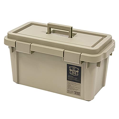 樂天商城 - JEJアステージ 収納ボックス 日本製 アウトドア収納 キャンプ [Sシリーズ ツールボックス ST560S] サンドベージュ 幅56×奥行29