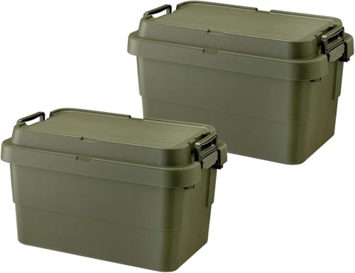 リス(RISU) 収納ボックス トランクカーゴ 50L グリーン 日本製 TC-50S 2個セット コンテナ ボックス ス..