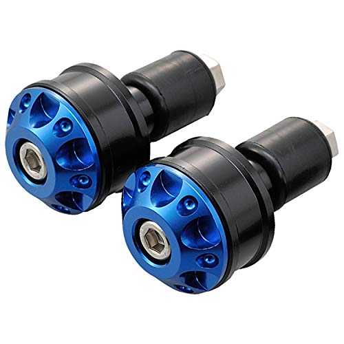 デイトナ(Daytona) バーエンド バイク 汎用 内径φ14-19 ヘビーウェイト アルミビレット ファインカット ブルー 71961