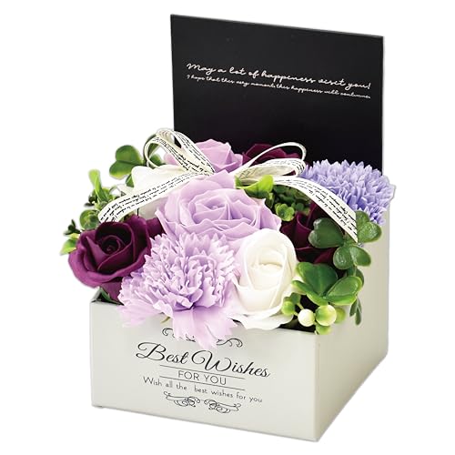 ポピー名古屋 ソープフラワー シャボンフラワー 造花 ギフト プレゼント 9輪ブーケ バラ ボックス 約12..