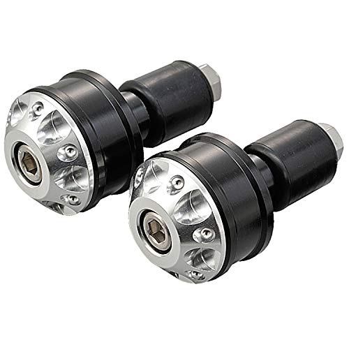 デイトナ(Daytona) バーエンド バイク 汎用 内径φ14-19 ヘビーウェイト アルミビレット ファインカット シルバー 71960