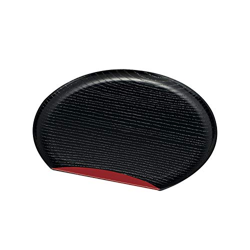 宮本産業 中皿 黒 約12×13×0.8cm 銘々皿 半月 黒渕朱 4.5