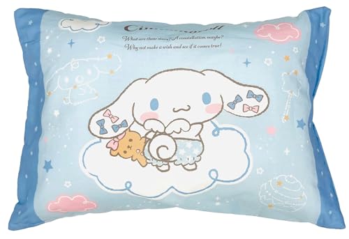 MORIPiLO 子供 枕 低め シナモロール サンリオキャラクターズ 雲の上 ブルー 約28x39cm 肌にやさしい綿100生地 洗える カバ