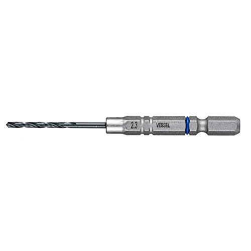 -/2.3mm/AMD-2.3・Size:2.3mm・パッケージ個数:1・刃先サイズ:φ2.3mm 全長:86mm・クッションリング色:青・高硬度HSS(ハイス鋼)で鋭い切れ味が持続・鉄・軽金属・合成樹脂・木材などの各種穴あけ、タップ用穴あけに・振れやガタを低減するクッションリング効果【用途】 被削材:鉄、軽金属、合成樹脂、木材。 【特長】 ●樹脂リングが芯振れ・ガタつきを抑制し、正確な穴あけを実現します。 ●芯振れ激減で高速穴あけができます。 ●食い付き性がよく、ポンチ(ドリルの先端が逃げないように穴の中心を決めるマーキング)が不要です。(効果を発揮するφ3.0mm以上に採用しています。) ●高硬度HSS(ハイス鋼)で、鋭い切れ味が持続します。 ●溝加工したドリルを軸に、プレス絞りで一体化しました。(結合力を高めるため、φ1.8mm以上は2面カットを入れてさらに強化しました。)