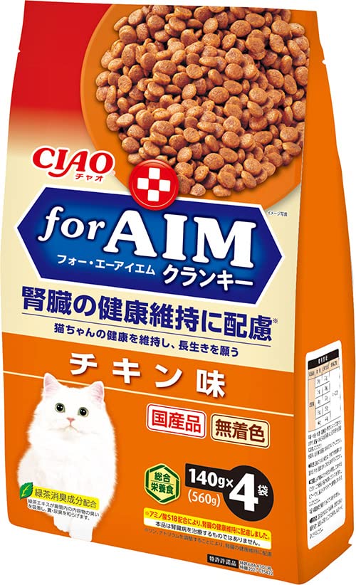 チャオ (CIAO) for AIM クランキー チキン味 140g×4袋 猫用 ドライフード