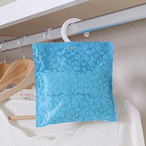 アストロ 除湿パック ライトブルー ボタニカル柄 20個組 吊り下げ 除湿剤 繰り返し使える 吸湿パック 湿気取り 防カビ 616-27