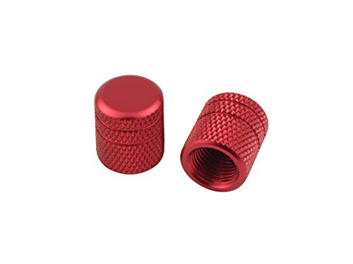 ポッシュフェイス(POSH FAITH) バイク用品 アルミカラードエアーバルブキャップ ローレット レッド 000801-02