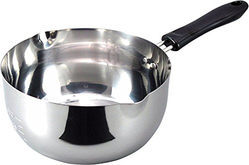 下村企販 片手鍋 20cm 目盛付 【日本製】 直火・IH対応 注ぎ口付き 目盛付き ミラー仕上げ 多用途に使..