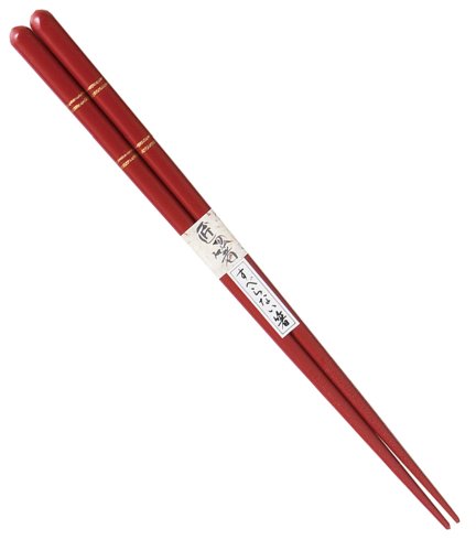 高級国産若狭塗箸 洗浄機対応箸 スベリ止め加工付 金二重 朱 27064