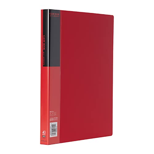 コクヨ(KOKUYO) ファイル クリアファイル ベーシック A4 40ポケット 赤 ラ-B40R