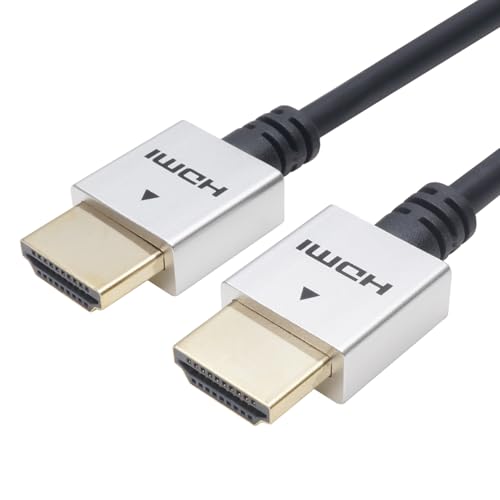 ホーリック HDMIケーブル 1m 4K/60p 18Gbps HDR HDMI 2.0 スリム コンパクト シルバー HDM10-491SV