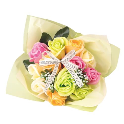 ポピー名古屋 ソープフラワー シャボンフラワー 造花 ギフト プレゼント 12輪ブーケ バラ 花束 約26cm ..