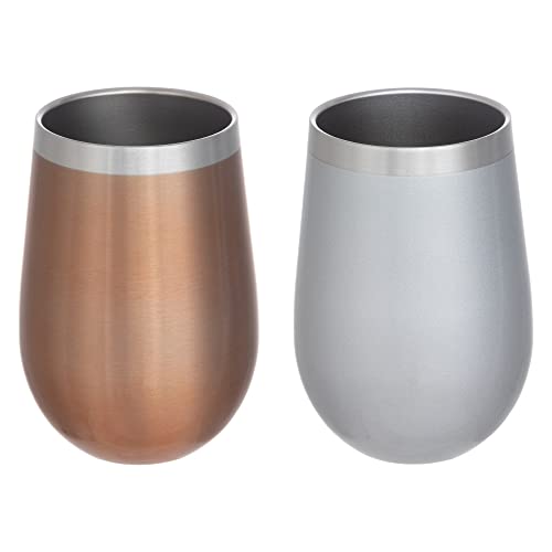 Rakuten - maebata luxe リュクス ペアメタルサーモラウンドタンブラー（ブロンズ＆シルバー） 350ml 51431