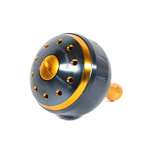 シマノ(SHIMANO) 純正 リールパーツ 夢屋 アルミラウンド型 パワーハンドルノブ ブラック/ゴールド Mノブ TypeA用 26279