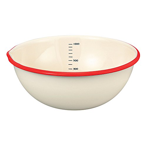 富士ホーロー 片口ボウル 18cm 1.2L ホーロー 目盛り付 レッド BM-18B NR