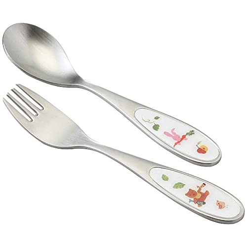NARUMI(ナルミ) 子供用 カトラリー セット みんなでたべよっ 2本セット スプーン フォーク すくいやすい食器 出産祝い お食い初め 離