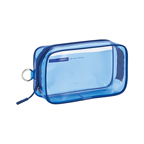 樂天商城 - リヒトラブ 透明 クリヤーボックス ペンケース 大容量 ペン約40本 インディゴブルー SOERU A8101-11