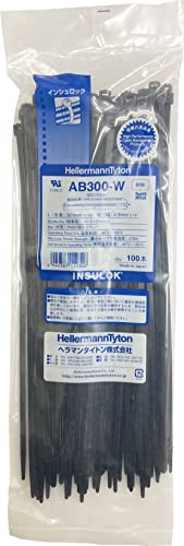 HellermannTyton ヘラマンタイトン 結束バンド インシュロック AB300-W 100本入 耐候・屋内外用グレード 黒