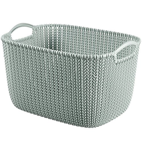 CURVER(カーバー) スクエアバスケット ブルー 19L Knit ニット収納 バスケット ランドリー ランドリーバスケット カゴ 洗濯カゴ