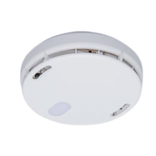 ホワイト/-/TCRM-10・パッケージ個数:1・光と音で火災をお知らせ・熱式(定温式)・単独型・電源:専用リチウム電池(電池寿命約10年)・ホワイト式スーマートな薄型・丸型へモデルチェンジ