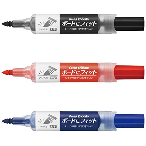 樂天商城 - ぺんてる ホワイトボードマーカー ボードにフィット フィット芯太字 3色 EMWL5BF3AMZ