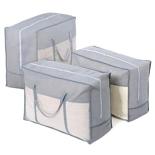 アストロ 羽毛布団収納袋 グレー 3枚組 シングル ダブ
