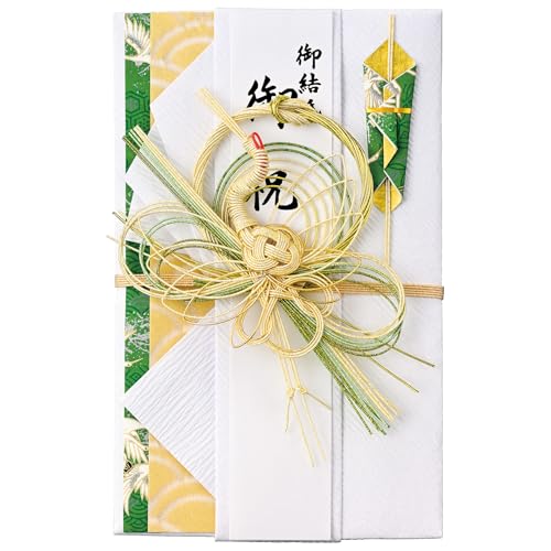 鶴緑/130×205mm/キ-659G・Style:鶴・パッケージ個数:1・縁起物の象徴「鶴」の水引飾りに、上品な檀紙と友禅紙をあわせることで豪華さと清楚さを兼ねそなえた金封。・【用途】婚礼・御祝事全般 【金額の目安】5万円~100万円くらいまで・【サイズ】130×205mm・【短冊】寿・御結婚御祝・御祝・無地・中袋付縁起物の象徴「鶴」の水引飾りに、上品な檀紙と友禅紙をあわせることで豪華さと清楚さを兼ねそなえた金封です。 水引飾りの輪は幸せが長く続くよう願いを込めて「永遠」をイメージしました。大金封なので高額を包む場合に最適です。 御結婚御祝、寿、御祝、無地の短冊4枚入。中袋付。 商品名:マルアイ 祝儀袋 祝 デザイン 金封 新金封 とわ 鶴 緑 キ-659G