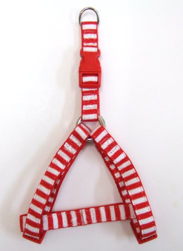 ONS ストライプハーネス #10 レッドホワイト (猫・超小型犬)