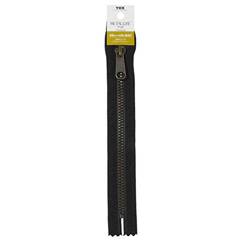 Fasteners - YKK メタルックスタフ ファスナー アンティックゴールド 20cm止め #580 黒 5VMTAG-20BL