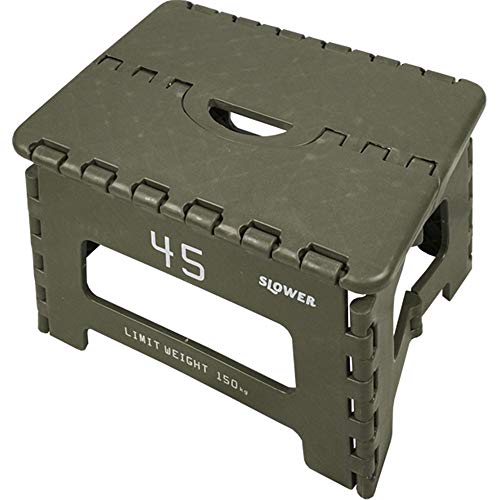 スロウワー(SLOWER) 踏み台 オリーブ 22×32×25cm 折りたたみ タバック SLW 133