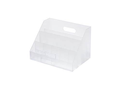 ライクイット (like-it) 収納ケース オーガナイザー スリム 立てる収納 スタンド ホワイト (半透明) 約幅26x奥18.5x高18.