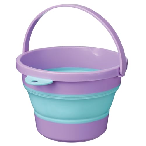 伊勢藤(ISETO) バケツ ソフトバケツ ミニ パープル 3.7L 幅24.3×奥行25.2×高さ5.3~15.9cm 日本製 耐熱1..