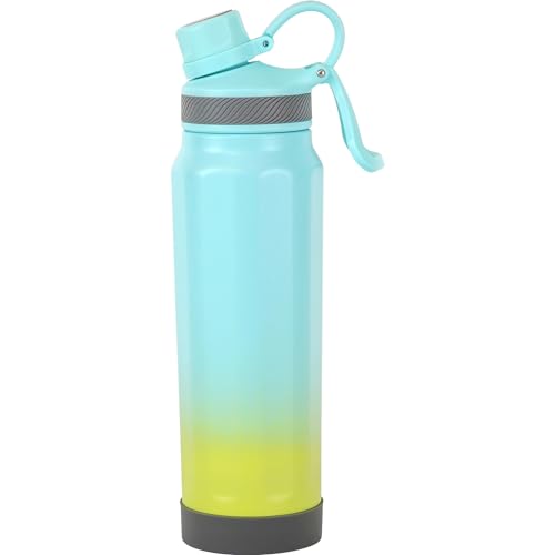 樂天商城 - 和平フレイズ ハンドル付き 710ml ブルー×グリーン 保冷専用 真空断熱 直飲み 水筒 フォルテック RH-1685