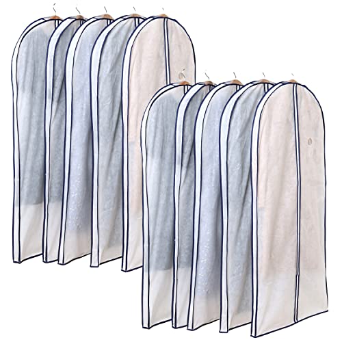 アストロ 衣類カバー マチ付きで厚手衣類対応 ロングサイズ 10枚組 吊り下げたまま使えるゆったりシワになりにくいマチ付き洋服カバー 通気性の良
