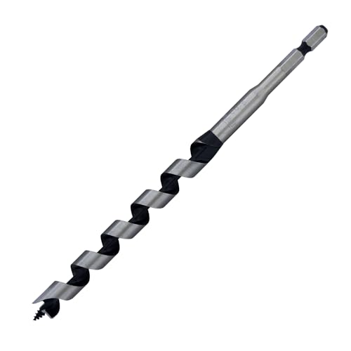 -/12.0mm/12mm・Size:12.0mm・パッケージ個数:1・仕様:6.35mm六角軸・サイズ:全長190mm・ネジ丈120mm・適応機種:電気ドリル・インパクトドライバー・軸:普通鋼・刃:普通鋼商品紹介 少し深めの貫通穴に最適 【用途】 一般木材24mm穴あけ用ドリル 【特徴】 ・ショートビットとドリルビットの中間の長さで、浅い穴から少し深めの穴まで幅広く対応できる ・先ネジの回転力を利用してスムーズに穴あけが行える ・片刃方爪タイプ 【注意事項】 高速回転(1500回転/分以上)の電動工具では使用しないでください。 *一定深さの穴あけ、深さ調節が必要な穴あけには「ドリルストッパー」がオススメです。 *インパクトドライバを使用する場合は、バッテリー寿命59%アップの「インパクトビットミドル」がオススメです。 より ●シュートビットとドリルビットの中間サイズ