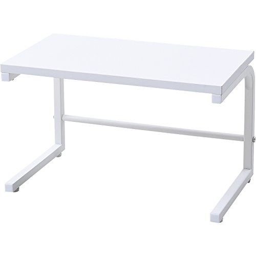 樂天商城 - 山善(YAMAZEN) レンジ上ラック 幅40×奥行22×高さ25cm 熱・水に強い アジャスター付き 組立品 ホワイト RKS-4022(WH