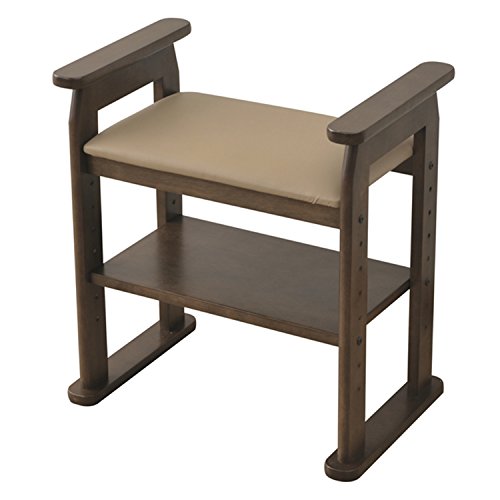 山善(YAMAZEN) 玄関ベンチ 玄関椅子 シューズラック 玄関 収納 靴 ラック 組立品 幅54×奥行35×高さ57cm フレッシュブラウン