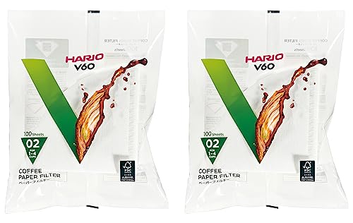 HARIO(ハリオ) V60ペーパーフィルター02 W ホワイト 1-4杯用 日本製 VCF-02-100W 200枚入り
