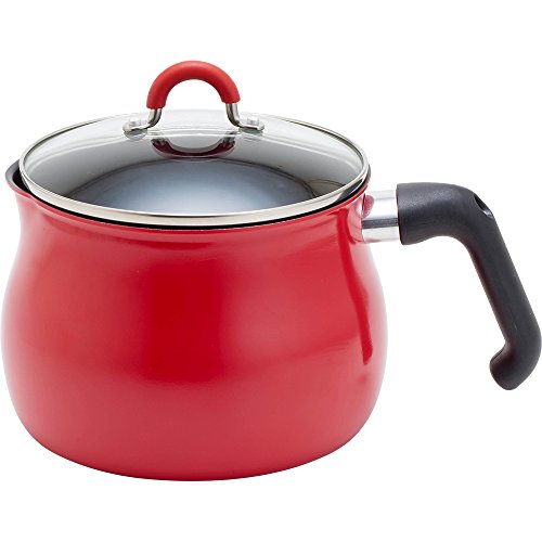 せいろ - 和平フレイズ マルチポット Lサイズ 16cm 3L (3~4人用) レッド IH対応 ご飯鍋 ミルクパン 揚げ鍋 ふっ素樹脂加工 トゥーメイ