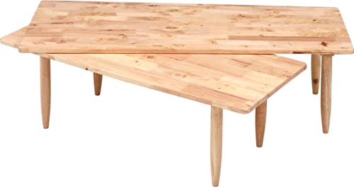 不二貿易(Fujiboeki) ローテーブル センターテーブル 伸縮式 幅120×奥行43~55×高さ36.5cm ナチュラル 天然木 スライド