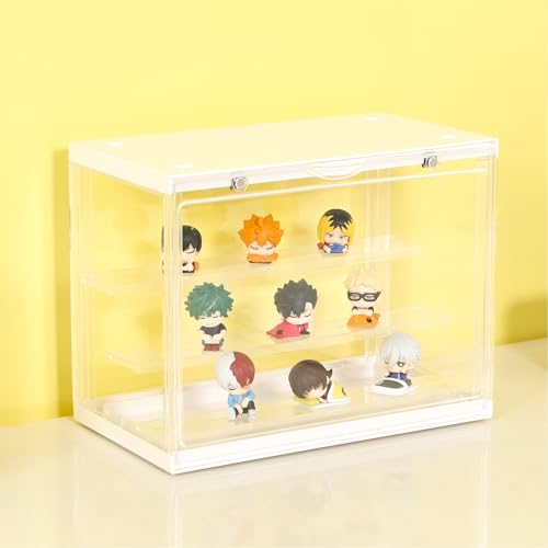 不二貿易 コレクションケース アクリルケース フィギュアケース 幅30×奥行17.6×高さ23.3cm 3段 ホワイト 29026