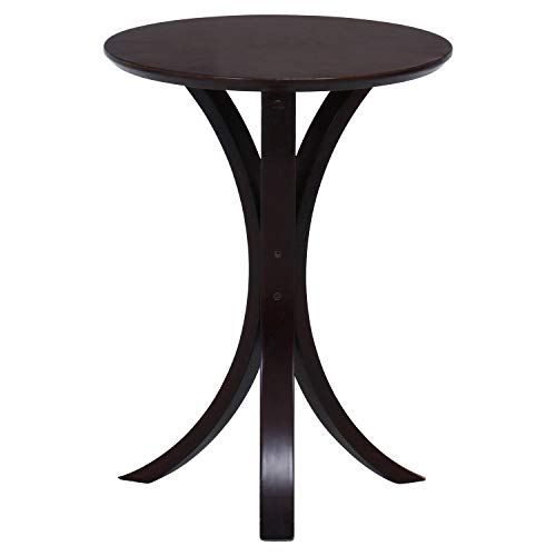 Dining Set - 不二貿易 サイドテーブル ナイトテーブル 丸 幅40×奥行40×高さ54cm ダークブラウン 天然木 69051