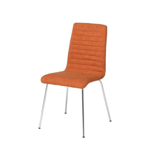 不二貿易 シュクルチェアー オレンジ ファブリック ダイニングチェアー 88029