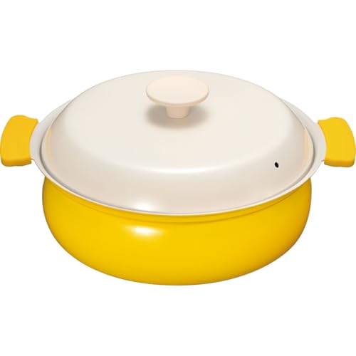 樂天商城 - 和平フレイズ 卓上鍋 24cm 3〜4人用 イエロー IH対応 ガス 両手鍋 軽いセラミック RB-3215