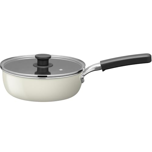 和平フレイズ 1台5役 マルチに使える おしゃれな フライパン 20cm アイボリー IH・ガス 蓋付 外面ホーロー加工 汚れにくい 内面ふっ素