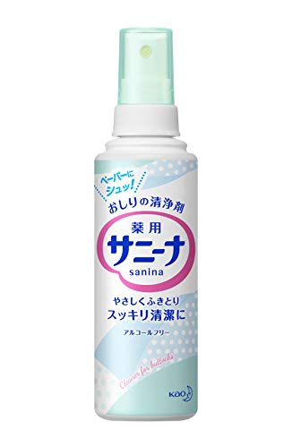 -/90ミリリットル (x 1)/-・PatternName:本体・パッケージ個数:1・内容量:90ml・商品サイズ(幅X奥行X高さ):4×4×15.2・トイレットペーパーをやわらかくして、やさしいふき心地に・さっぱりキレイにふきとれ、おしりはいつも清潔・ふきとり後も肛門周辺部の皮フを保護し、清潔に保つ商品紹介 おしりの清浄剤です。トイレットペーパーをやわらかくして、やさしいふき心地に。さっぱりキレイにふきとれ、おしりはいつも清潔です。 ●消炎剤(グアイアズレン)が、肛門周辺部のかぶれ・ただれや、おむつかぶれ、股ずれを防ぎます ●ふきとり後も肛門周辺部の皮フを保護し、清潔に保ちます(スクワラン(基剤)配合) ●赤ちゃんにも使えます ●約900回スプレーできます(1回 約0.1ml) . 使用上の注意 ●使い始めは5~6回、強く空押しする。 ●低温時にはうまく霧にならないことがある。 ●傷、はれもの、湿疹等異常のあるところには使わない。 ●肌に異常が生じていないかよく注意して使う。肌に合わない時や、使用中、赤み、はれ、かゆみ、刺激、色抜け(白斑等)や黒ずみ等の異常が出た時、また日光があたって同じような異常が出た時は使用を中止し、皮フ科医へ相談する。使い続けると症状が悪化することがある。 ●本品は火気に近づけない。 ●乳幼児の手の届くところに置かない。 [応急処置] 製品の種類にかかわらず、製品が目に入ったら、必ずすぐに流水で充分に洗い流してください。目をこすると傷つきますので、こすらず、静かに洗い流しましょう。 製品の注意表示に、洗い流す時間(15分以上など)が記載されている場合は、必ずそれに従ってください。 ●眼科医の診察を受けるように表示に記載されている場合 洗眼後、必ず受診してください。目に痛みや異常を感じない場合でも、損傷を受けている場合があります。通院の際には、必ず製品を持参してください。 ●洗眼後も目に異常(刺激、痛み、かすみ、異物感など)が残る場合 必ず製品を持参して眼科医の診察を受けてください。 商品に関するお問合せ・ご意見は「花王消費者相談室」0120-165-695 受付時間:9:00~17:00(土・日・祝日は除く)