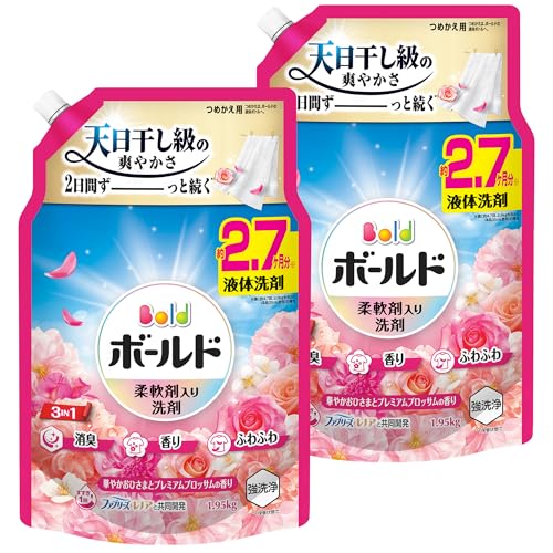 ボールド 液体【まとめ買い】大容量 1950g×2袋 プレミアムブロッサムの香り 柔軟剤入り 洗濯洗剤 詰め替え