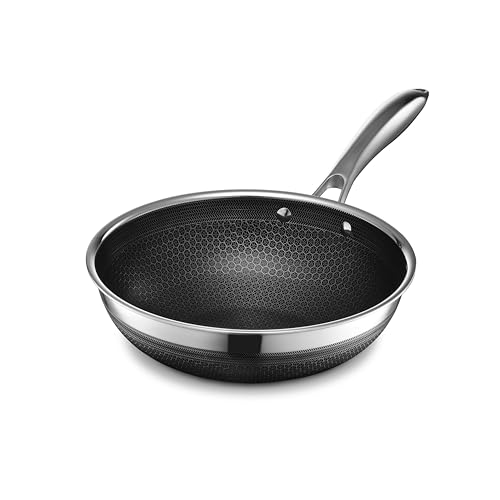 Double Sided Fry Pans - HexClad ハイブリッド ノンスティック 中華鍋 【26cm】 [焦げ付き防止加工] IH/オーブン/食洗器 対応 (直販限定 付き) [ヘ